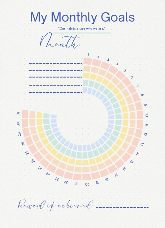 Downloadable PDF Adult or Kid Monthly Habit Tracker
